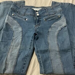 Y2K womens beyoutiful two tone denim wash pocketless size 28x31